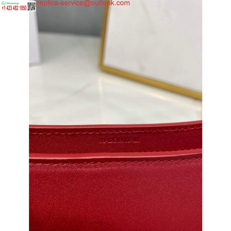 ρεπλίκα Celine 198153 τσάντα ώμου Cuir Triomphe σε απαλό κόκκινο δέρμα μοσχαριού