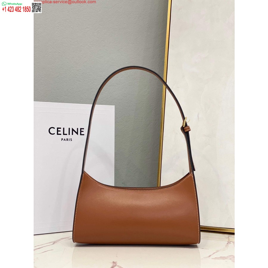 Replica Celine 198153 õlakott Cuir Triomphe, Sile Vasikanahk Pruun