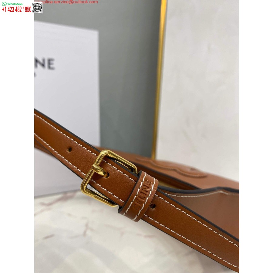 Replica Celine 198153 õlakott Cuir Triomphe, Sile Vasikanahk Pruun