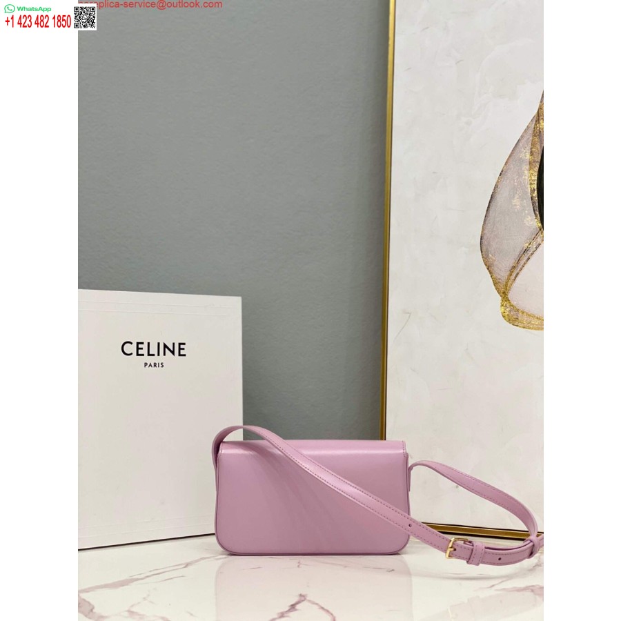 Replica Borsa A Tracolla Celine 194143 Triomphe In Pelle Di Vitello Naturale Rosa