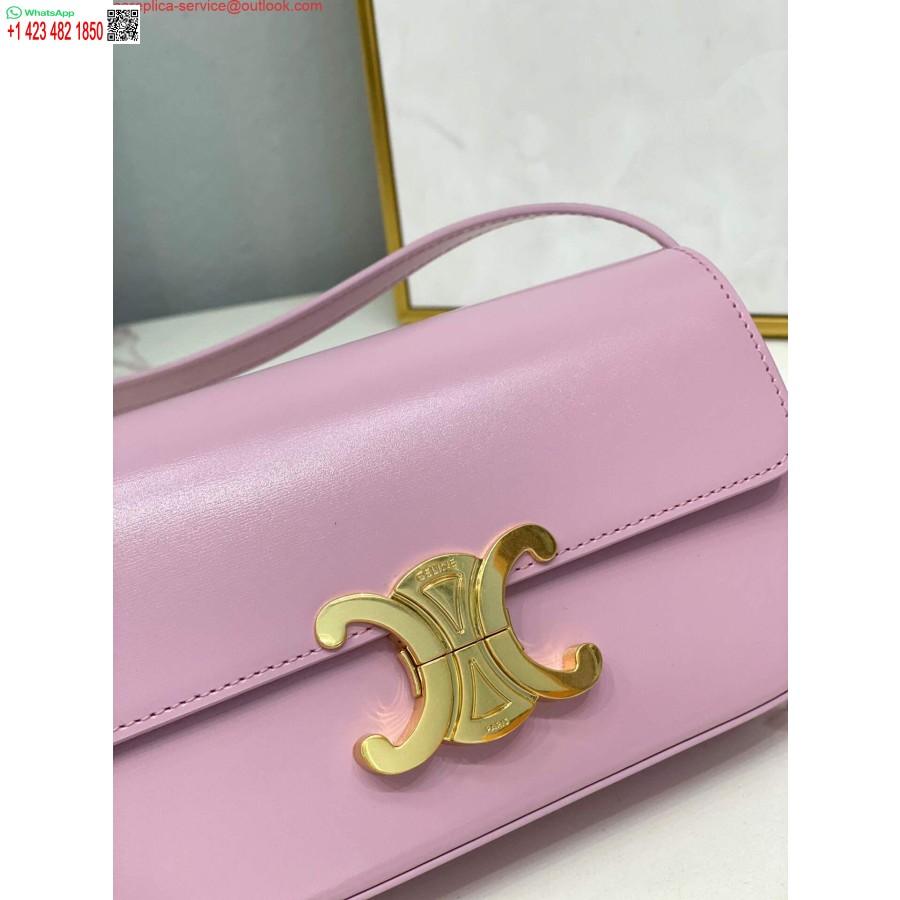 Replica Borsa A Tracolla Celine 194143 Triomphe In Pelle Di Vitello Naturale Rosa