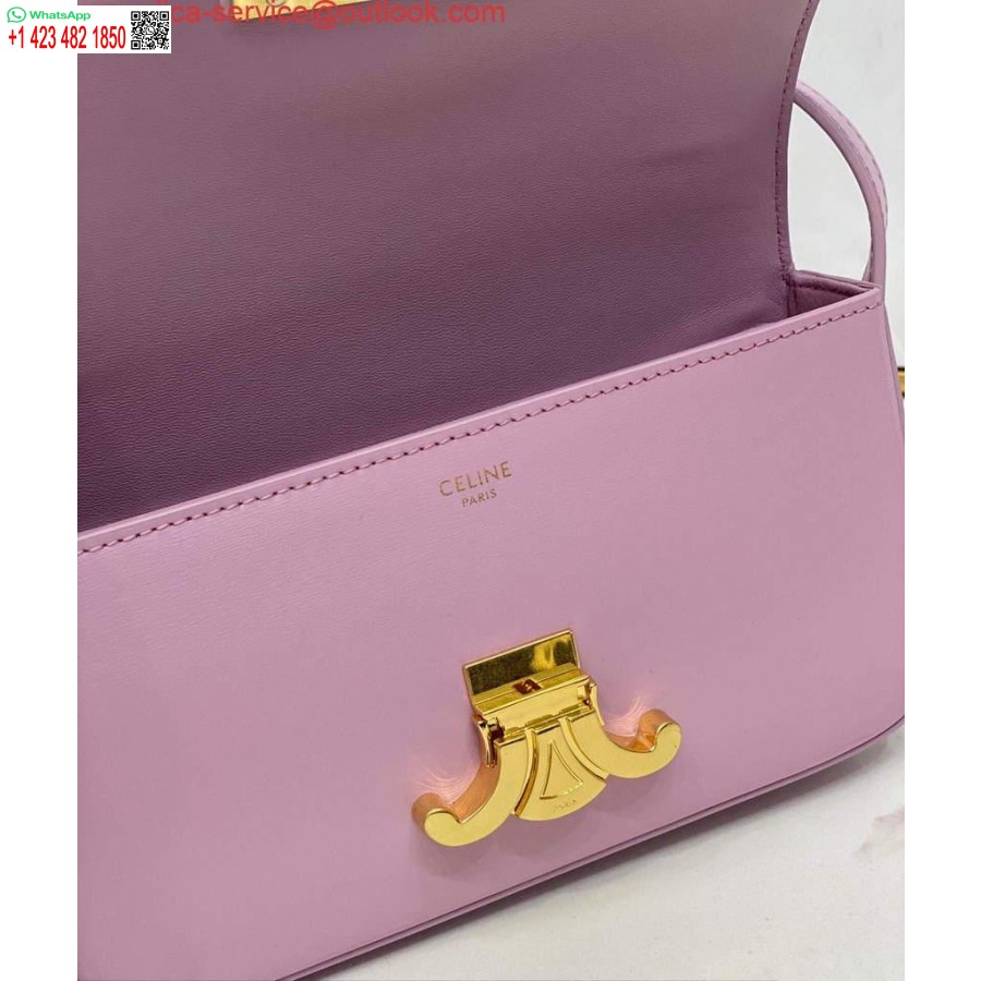 Replica Borsa A Tracolla Celine 194143 Triomphe In Pelle Di Vitello Naturale Rosa