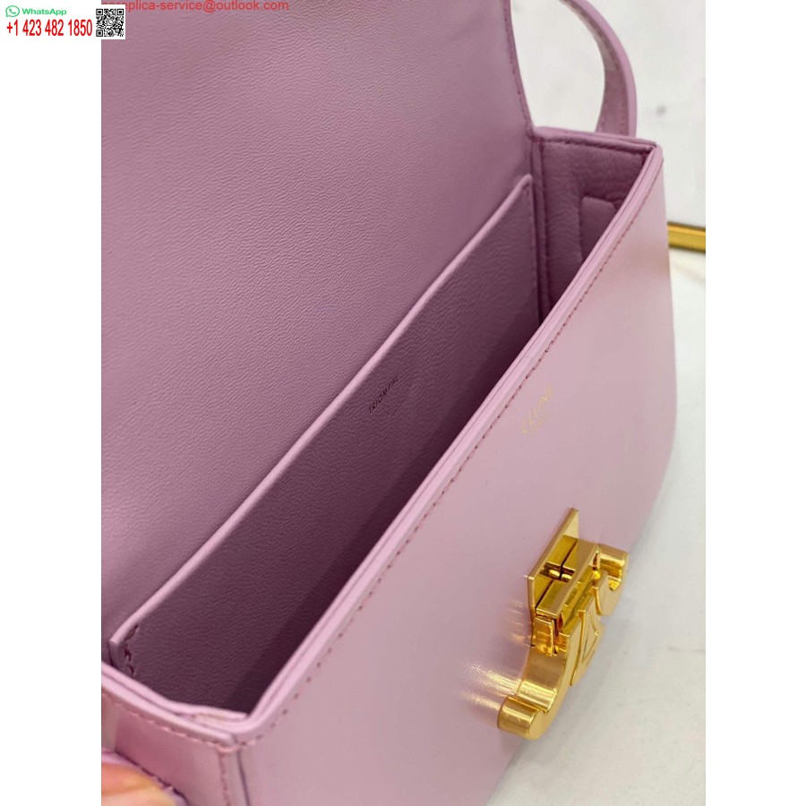 Replica Borsa A Tracolla Celine 194143 Triomphe In Pelle Di Vitello Naturale Rosa