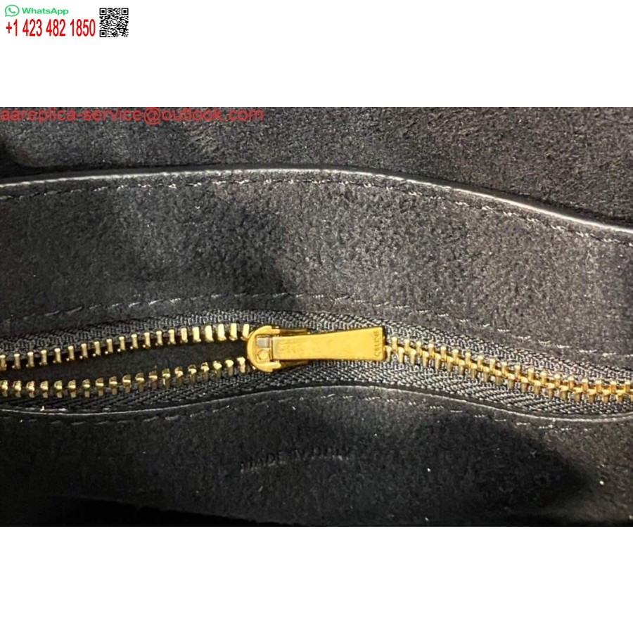 Replica Celine 178303 Borsa A Secchiello Piccola Sangle In Morbida Pelle Di Vitello A Grana Nera