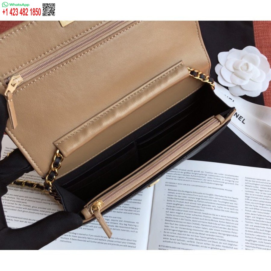 Réplica Chanel Pequena Aba Réplicas Bolsa A57275 Melhor Preto/ouro