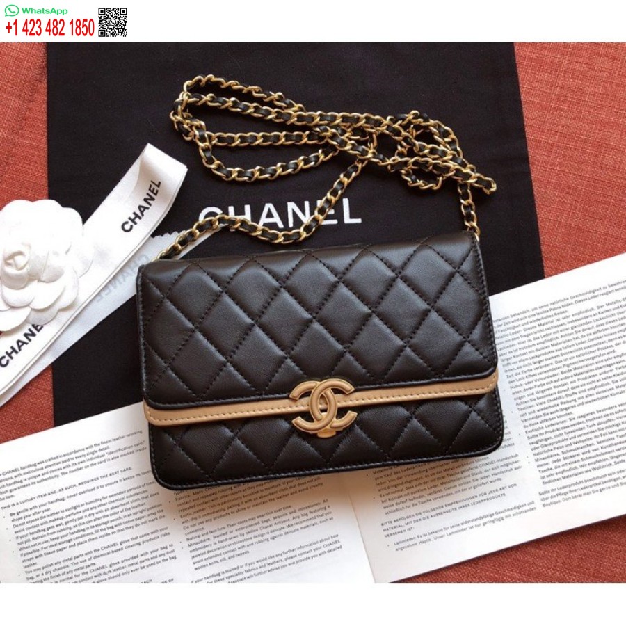 Réplica Chanel Pequena Aba Réplicas Bolsa A57275 Melhor Preto/ouro