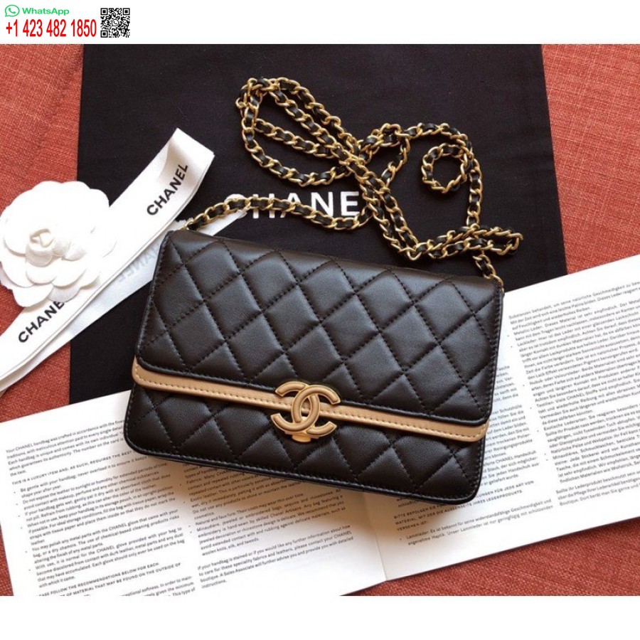Réplica Chanel Pequena Aba Réplicas Bolsa A57275 Melhor Preto/ouro