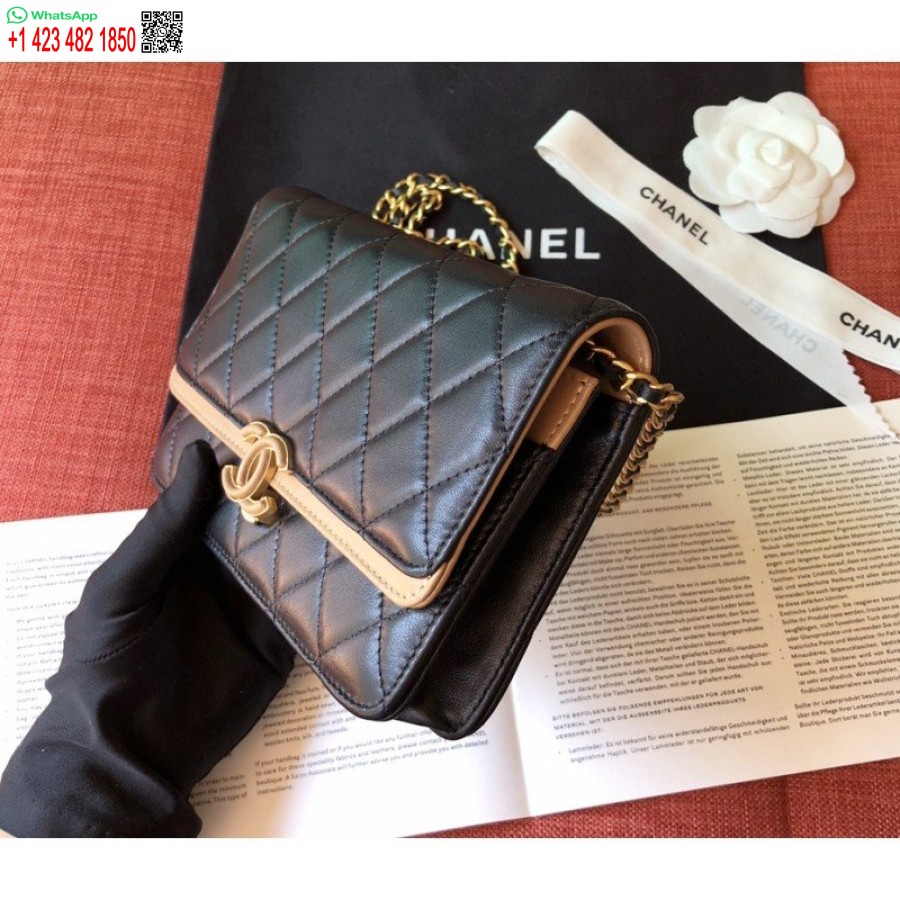 Réplica Chanel Pequena Aba Réplicas Bolsa A57275 Melhor Preto/ouro