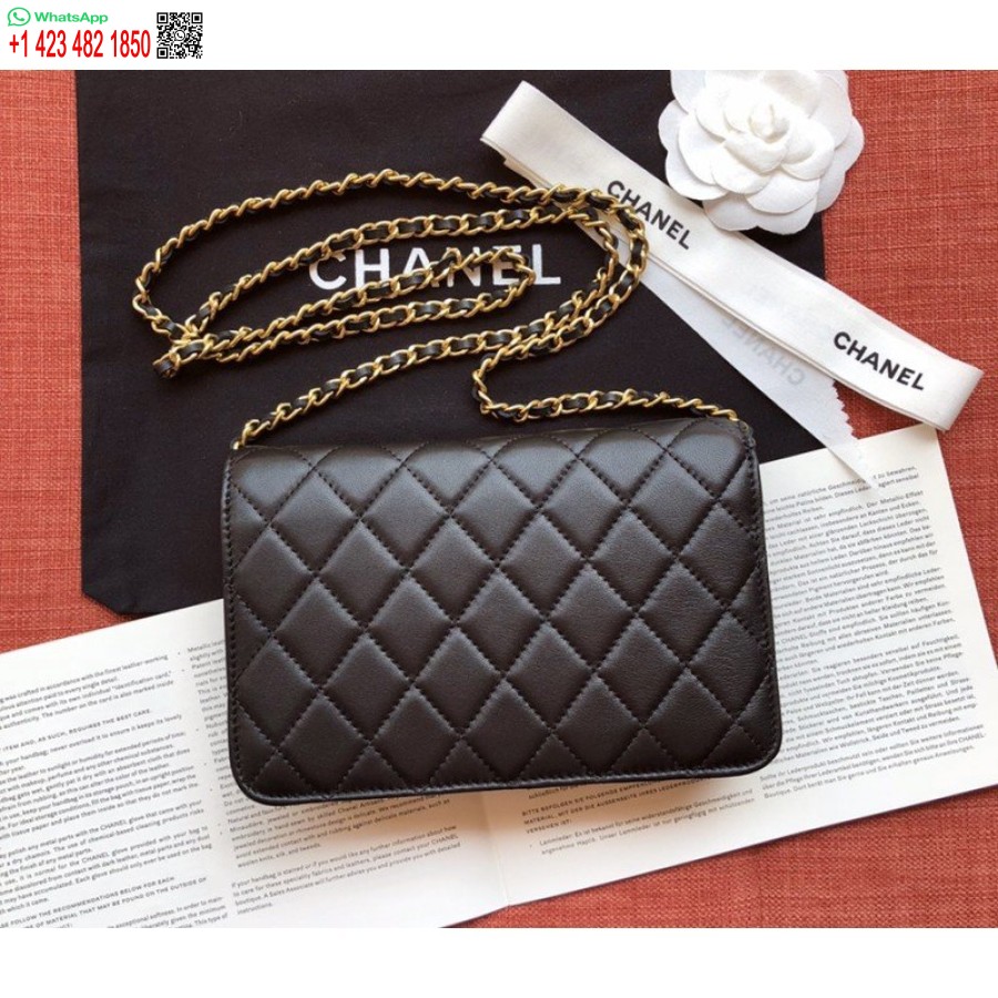 Réplica Chanel Pequena Aba Réplicas Bolsa A57275 Melhor Preto/ouro