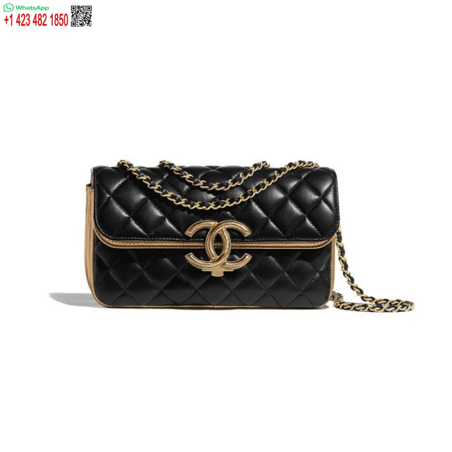 Replică Geantă Chanel Cu Clapă Mică Replici A57275 Cel Mai Bun Negru/auriu