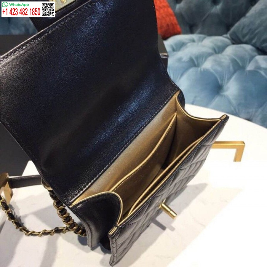 Replica Chanel Small Aaa+ Pearl Chain Flik Hög Väska As0584