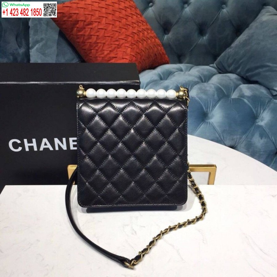 Replica Chanel Small Aaa+ Pearl Chain Flik Hög Väska As0584