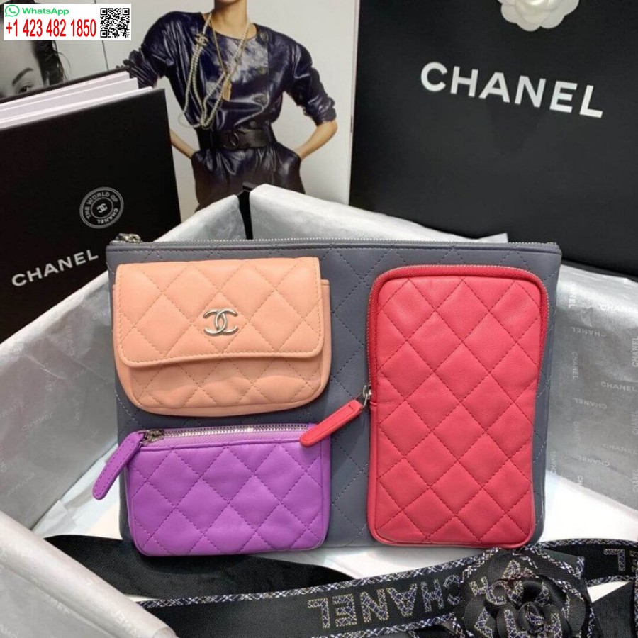 Replika Chanel Replika Kuzu Derisi Kılıfları Ve Aksesuarları En Iyi Ap1054 Gri. Pembe. Mor Ve Mor Açık Pembe