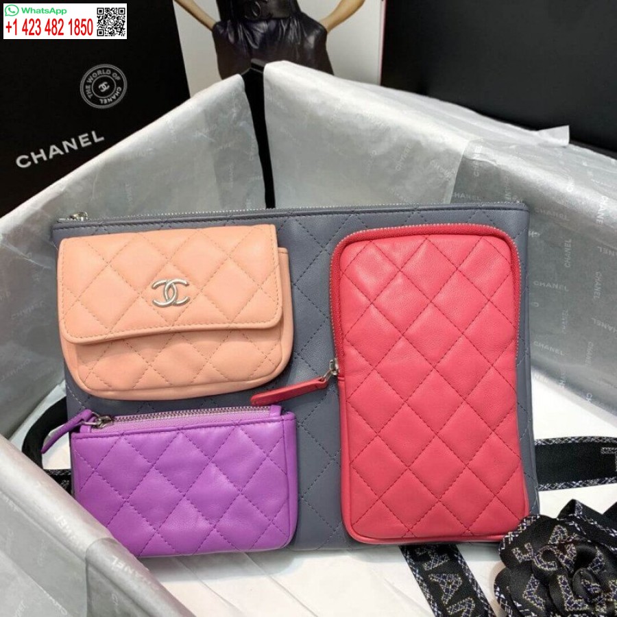 Replika Chanel Replika Kuzu Derisi Kılıfları Ve Aksesuarları En Iyi Ap1054 Gri. Pembe. Mor Ve Mor Açık Pembe