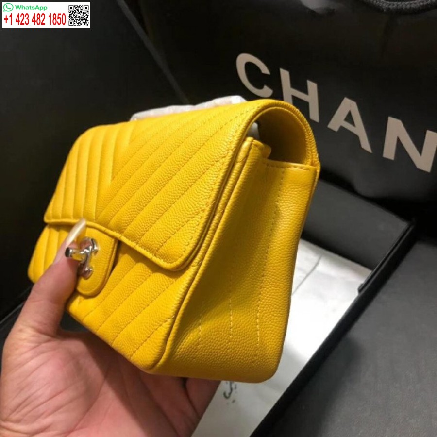 Replica Chanel Perfect Chevron Wholesale Caviar Leathe 20Cm Classic Flap Bag 1116