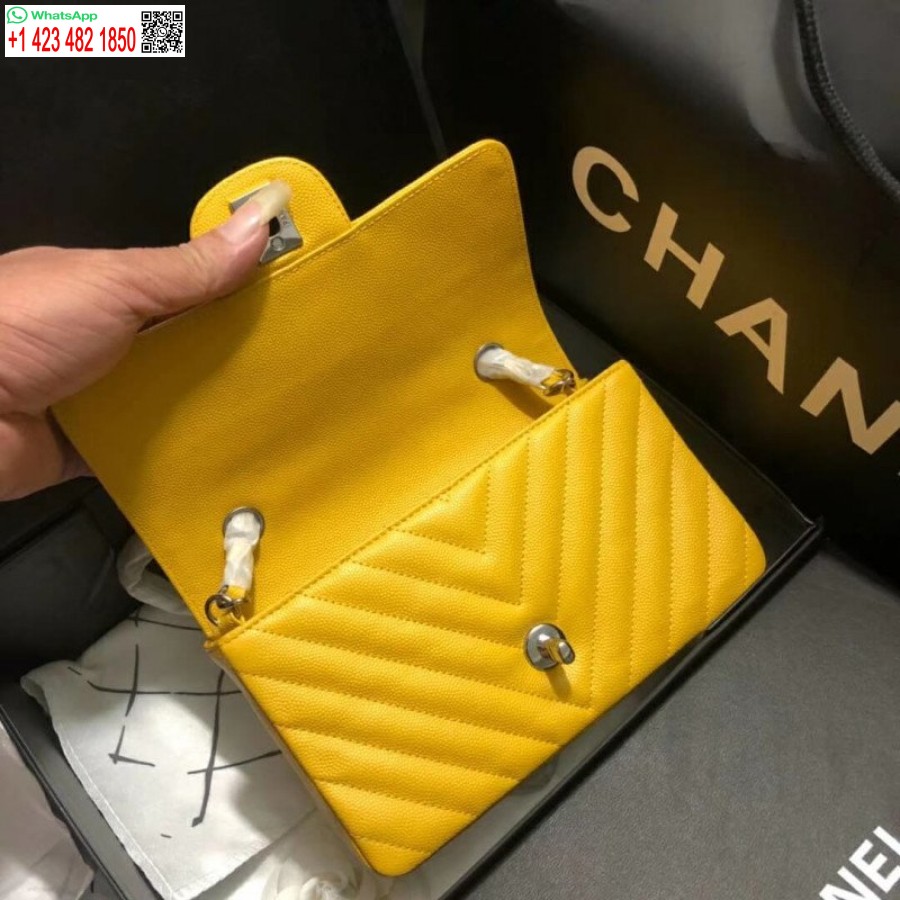 Replica Chanel Perfect Chevron Wholesale Caviar Leathe 20Cm Classic Flap Bag 1116