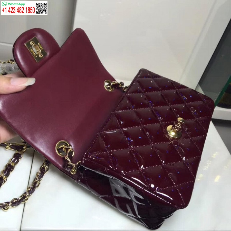 Реплика Chanel из лакированной кожи 17 см, классические реплики, роскошная сумка с клапаном 1115