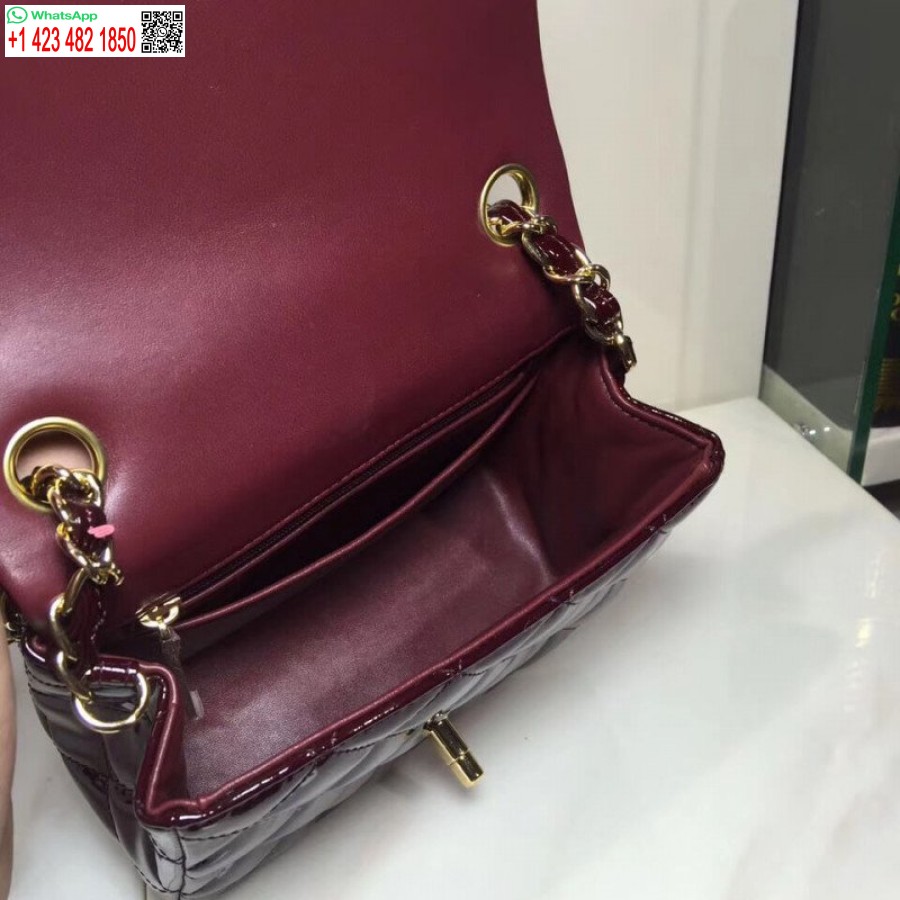 Реплика Chanel из лакированной кожи 17 см, классические реплики, роскошная сумка с клапаном 1115