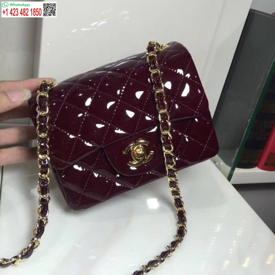 Реплика Chanel из лакированной кожи 17 см, классические реплики, роскошная сумка с клапаном 1115