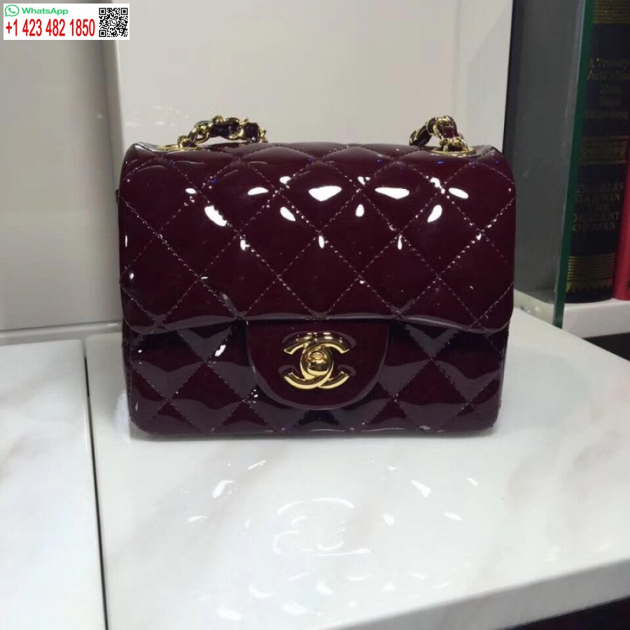 Replica Chanel In Pelle Verniciata 17 Cm Repliche Classiche Borsa Con Patta Di Lusso 1115