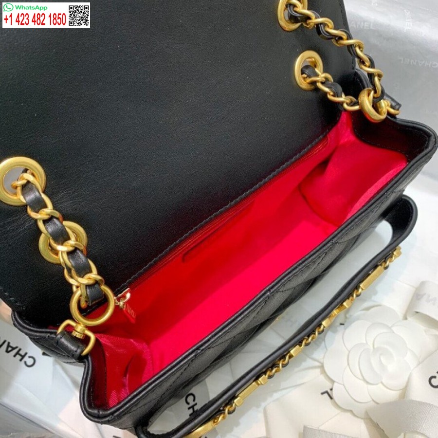 реплика на Chanel отпред, луксозно лого с малък капак, висококачествена чанта As1490