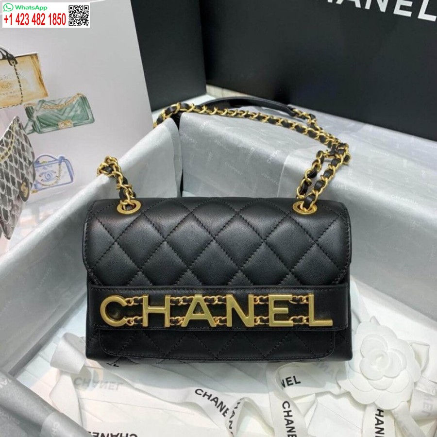реплика на Chanel отпред, луксозно лого с малък капак, висококачествена чанта As1490