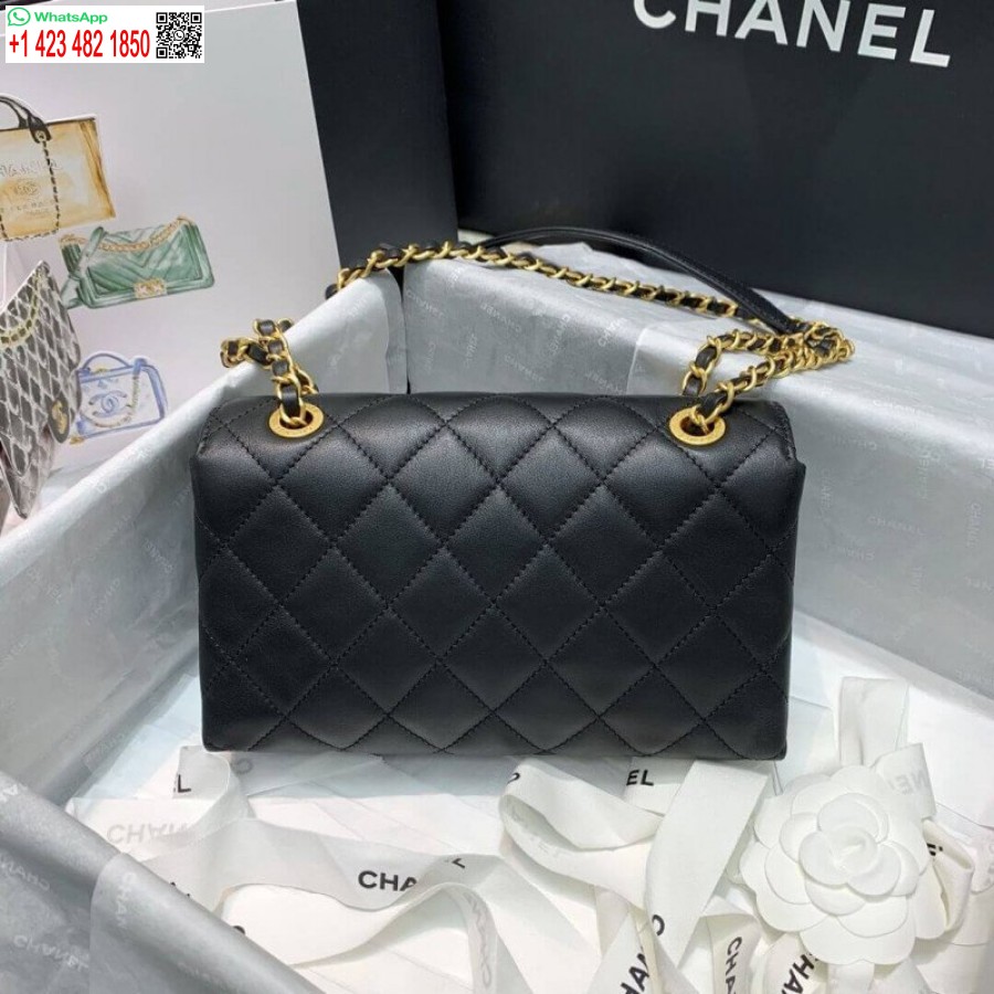 реплика на Chanel отпред, луксозно лого с малък капак, висококачествена чанта As1490