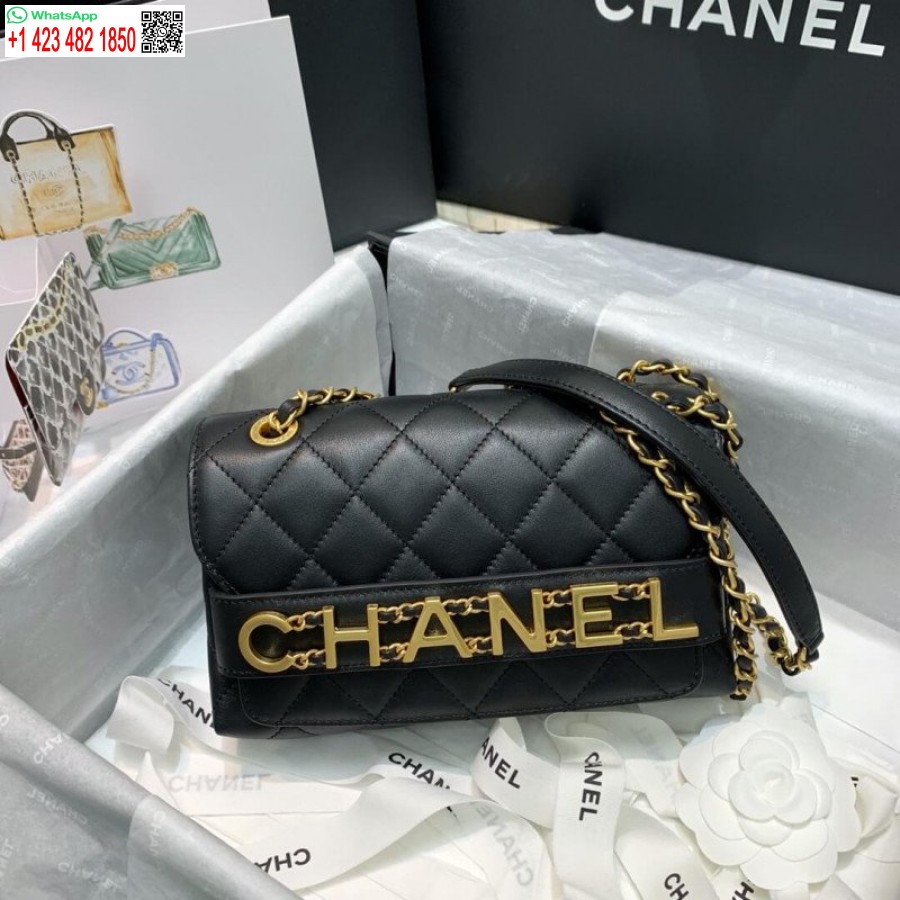 реплика на Chanel отпред, луксозно лого с малък капак, висококачествена чанта As1490