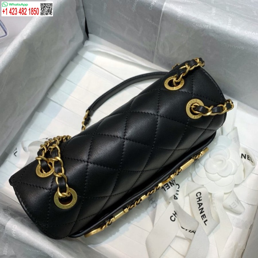 реплика на Chanel отпред, луксозно лого с малък капак, висококачествена чанта As1490