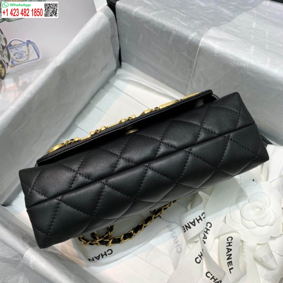 реплика на Chanel отпред, луксозно лого с малък капак, висококачествена чанта As1490