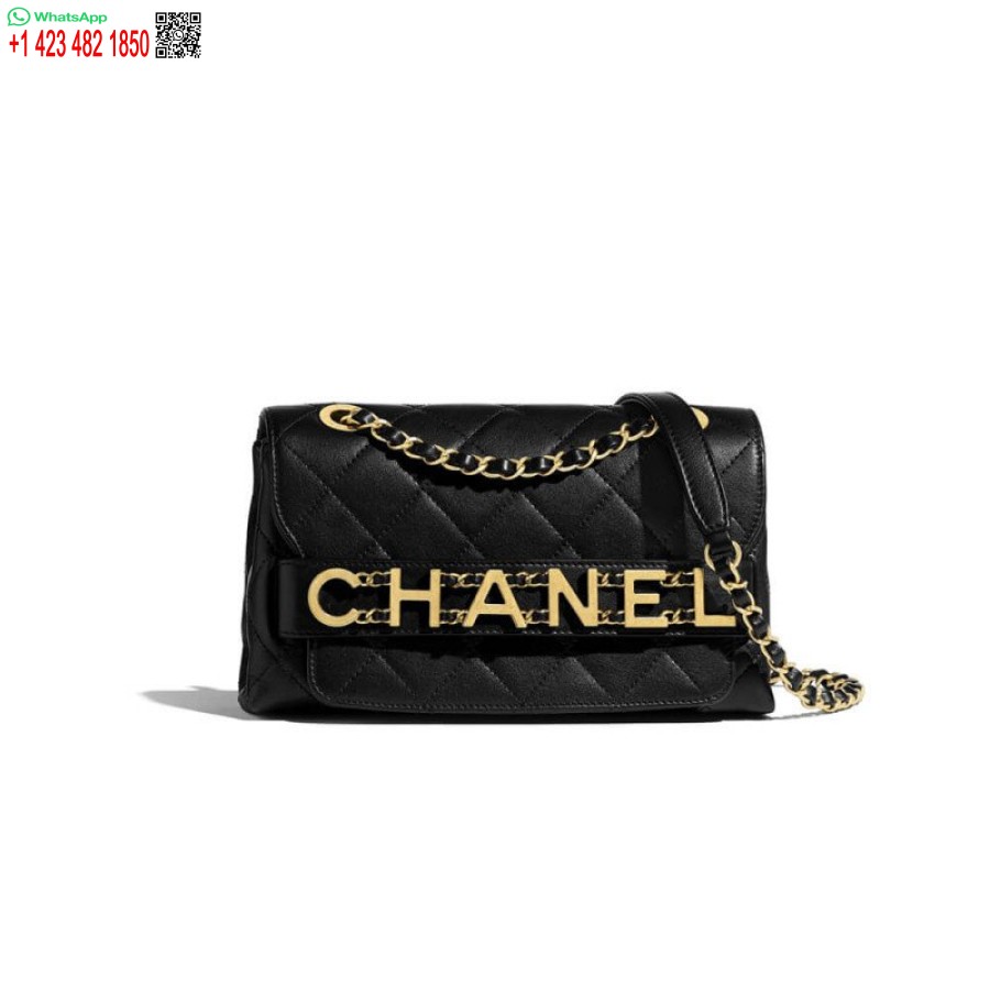 Replică Chanel Logo De Lux în Față Cu Clapă Mică Geantă De înaltă Calitate As1490