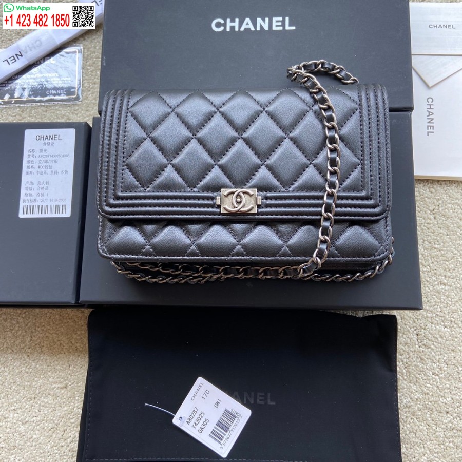 Replică Portofel De Modă Cu Lanț Chanel Geantă De Umăr Ieftină A80287