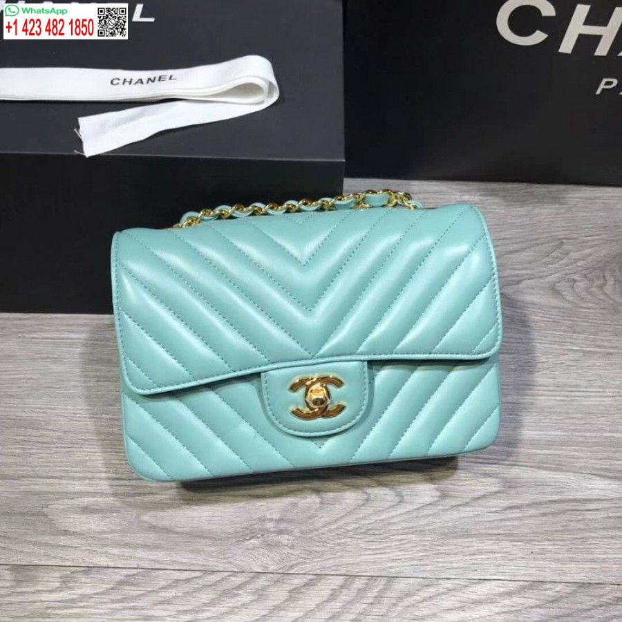 Replică Inspirată Chanel Chevron Piele De Miel 20 Cm Replici Geanta Clasică Cu Clapă 1116