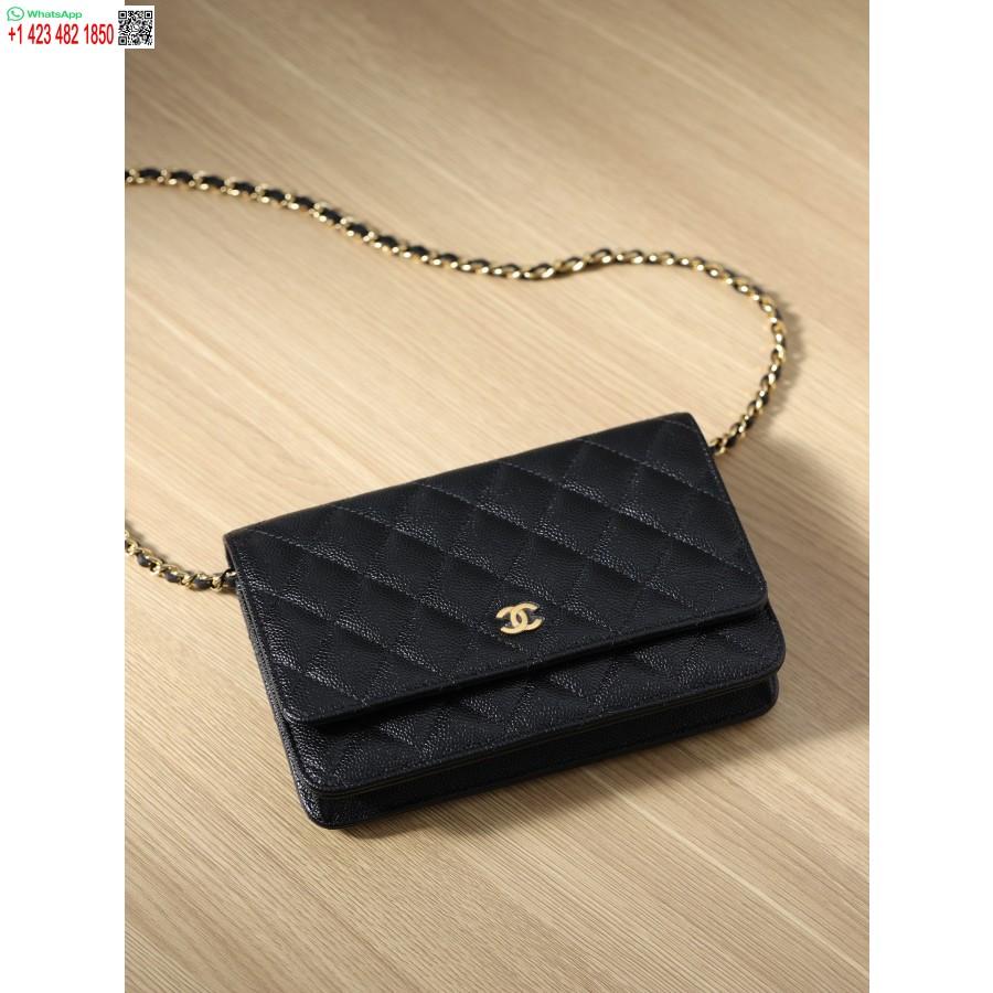 Replica Di Alta Qualità Chanel Woc Oro Catena Economica Nera