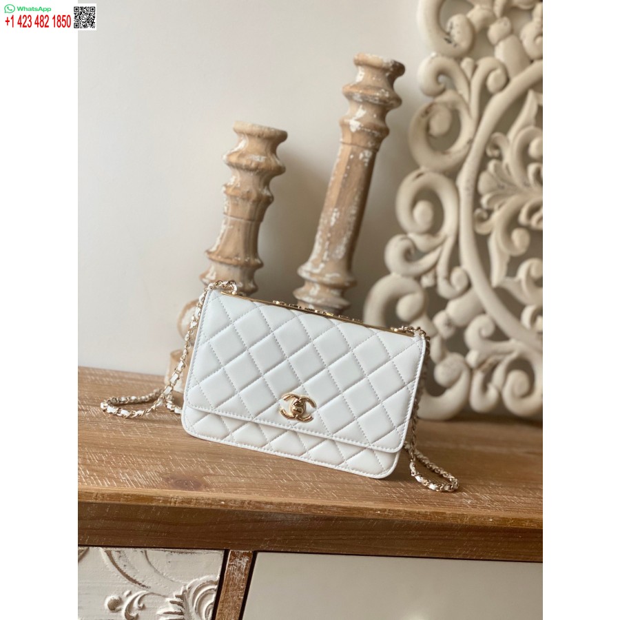 Replica De înaltă Calitate Portofel Chanel Cel Mai Bun Pe Lanț Alb Ap1450