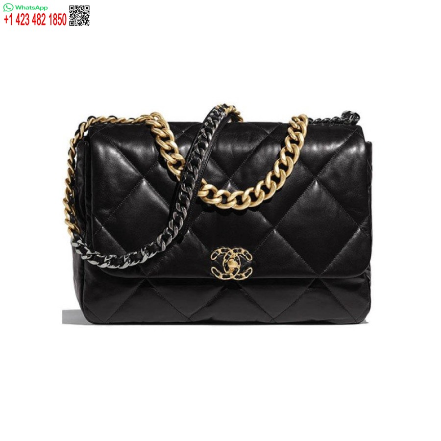 Replica Chanel Designer 19 Grande Borsa Con Patta Di Lusso In Pelle Di Agnello As1161