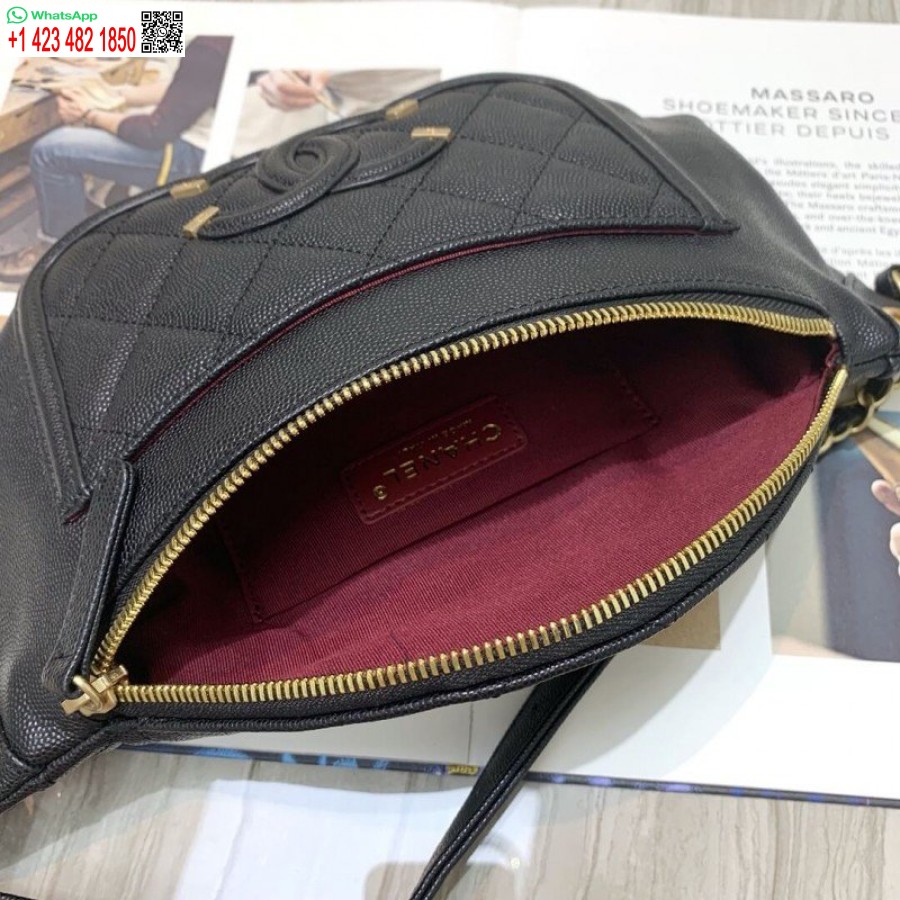 Replika Chanel Prešívaného Kaviáru 1:1 Zrkadlová Teľacia Koža 7-hviezdičkový Pás S0929