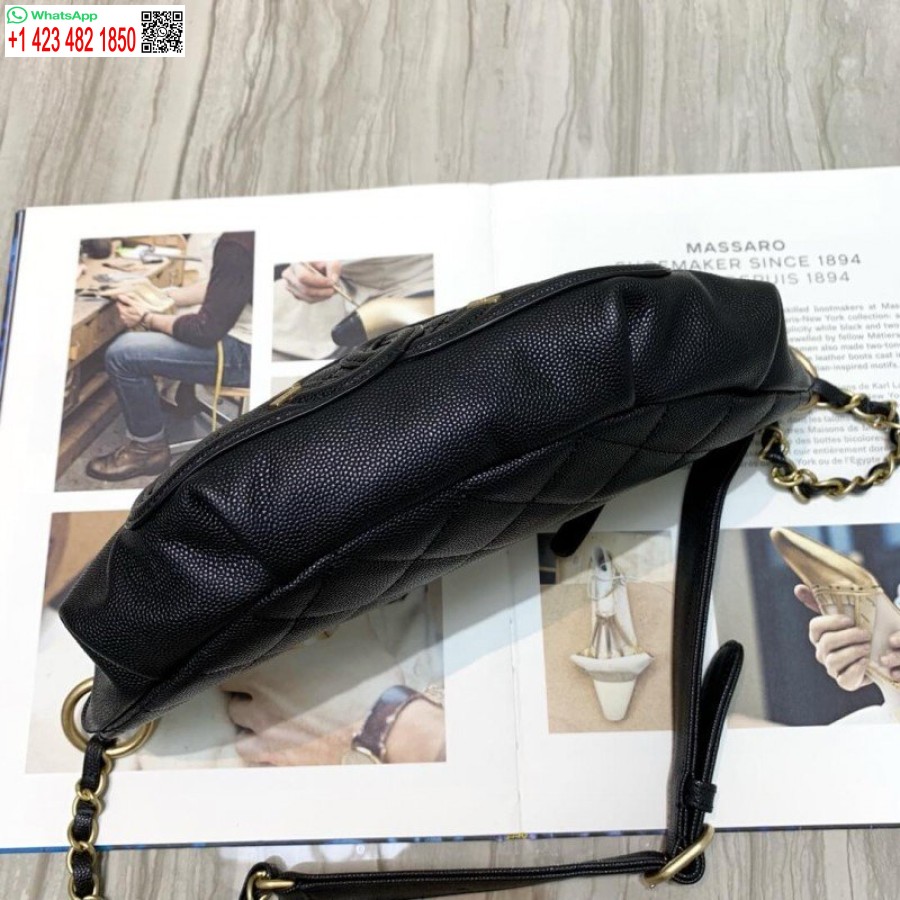 Replika Chanel Prešívaného Kaviáru 1:1 Zrkadlová Teľacia Koža 7-hviezdičkový Pás S0929