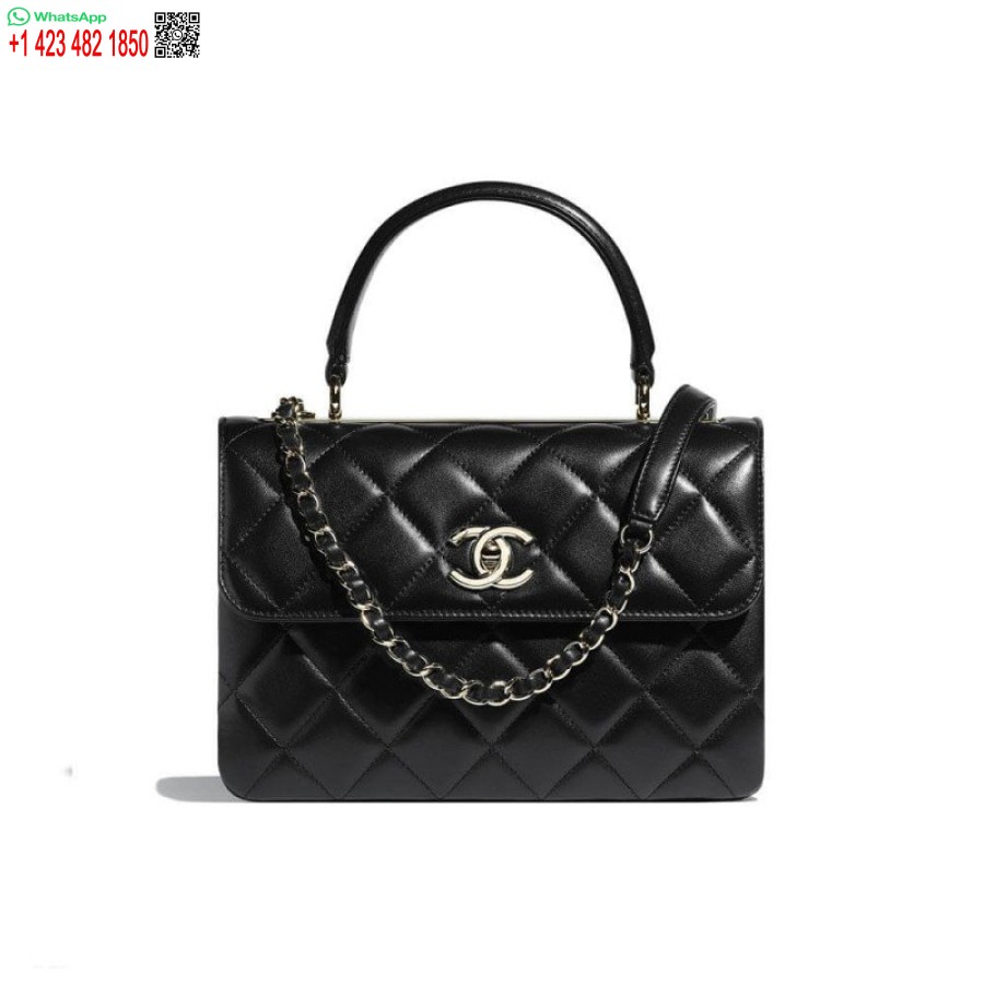 реплика 1:1 огледало Chanel малка чанта с капак и горна дръжка A92236
