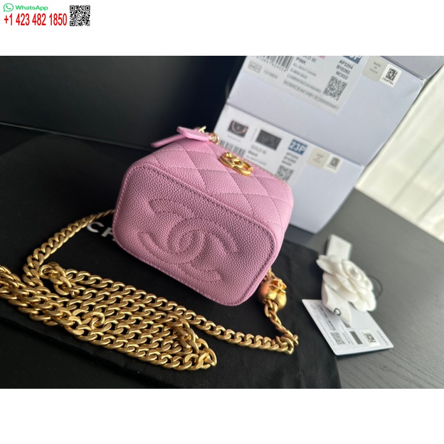 Replica Chanel Yläkytkin Ketjurakenteella Korkealaatuinen Vasikannahka Ja Kullanvärinen Metalli Pinkki Ap3203