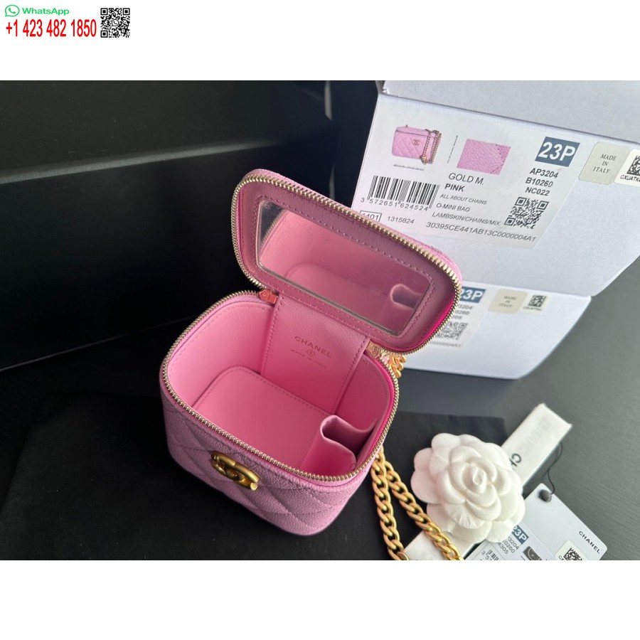 Replica Chanel Yläkytkin Ketjurakenteella Korkealaatuinen Vasikannahka Ja Kullanvärinen Metalli Pinkki Ap3203