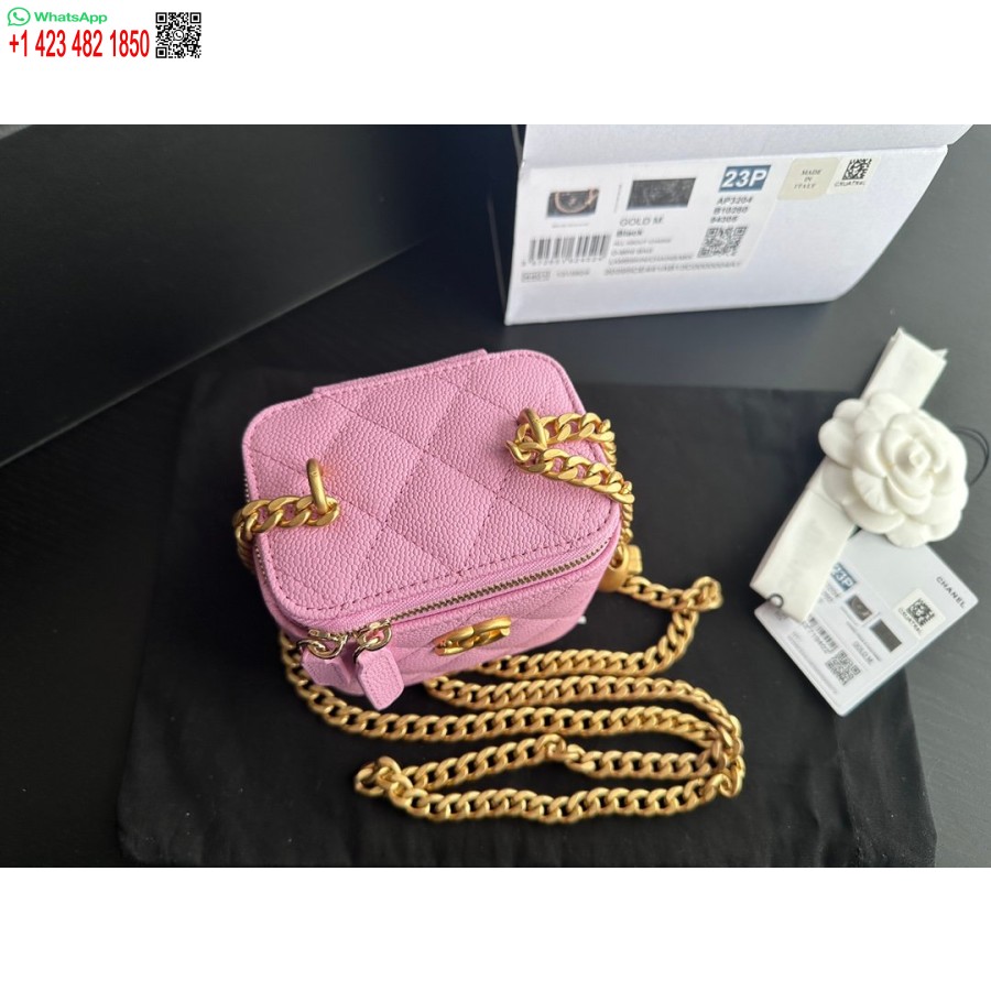 Replica Chanel Yläkytkin Ketjurakenteella Korkealaatuinen Vasikannahka Ja Kullanvärinen Metalli Pinkki Ap3203