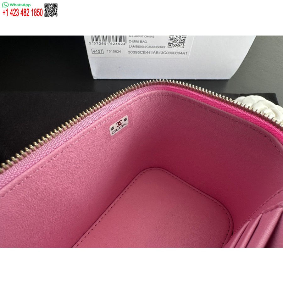 Replika Chanel Klassisk Lommebok På Kjede Beste Rosa Kopi Ap0250