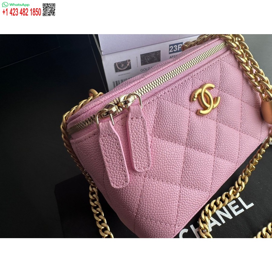 Replika Chanel Klassisk Lommebok På Kjede Beste Rosa Kopi Ap0250