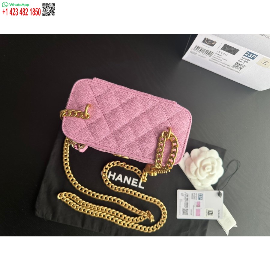 Replika Chanel Klassisk Lommebok På Kjede Beste Rosa Kopi Ap0250