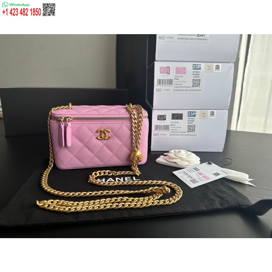 çoğaltma Chanel Klasik Zincirli Cüzdan En Iyi Pembe Kopya Ap0250