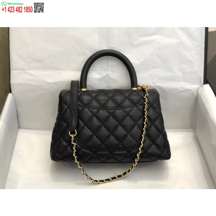 UK Replica Chanel Inspired Coco Handle Black 24*14*10Cm A92990