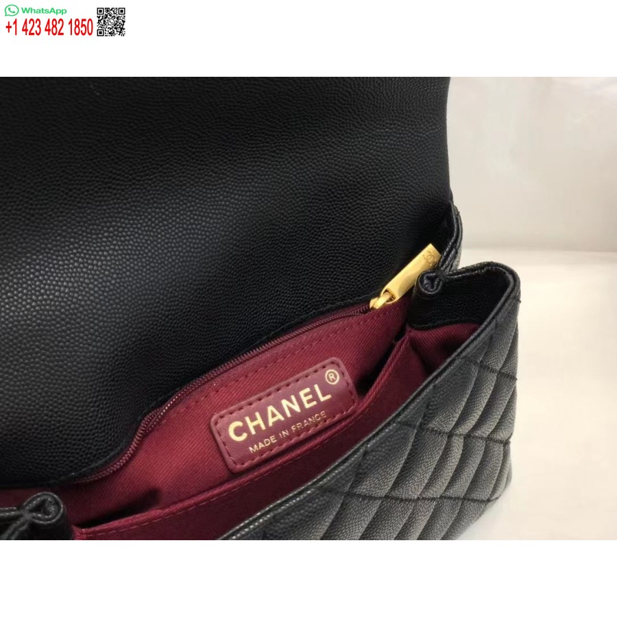 UK Replica Chanel Inspired Coco Handle Black 24*14*10Cm A92990