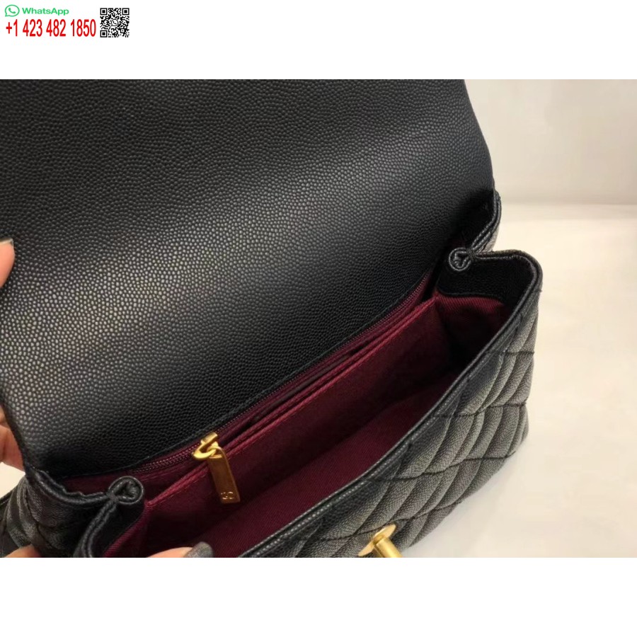 UK Replica Chanel Inspired Coco Handle Black 24*14*10Cm A92990