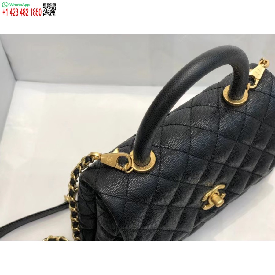 UK Replica Chanel Inspired Coco Handle Black 24*14*10Cm A92990